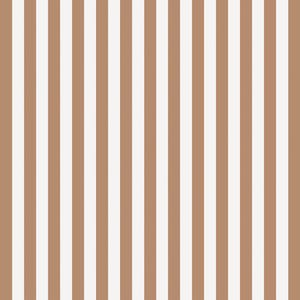 NUR MUSTER Beige-weiß gestreifte Tapete 2 cm, Tapete mit beige-weißen Streifen, Traditionelle Beige Tapete