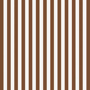 SOLO CAMPIONE Carta da parati a righe marroni e bianche 2 cm, Carta da parati a righe 2 cm in marrone e bianco, Carte da parati beige contemporanee