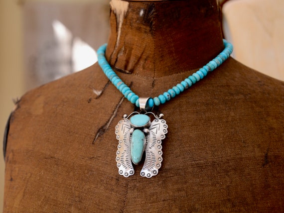 Big and Beautiful Navajo Butterfly Pendant by Chi… - image 3