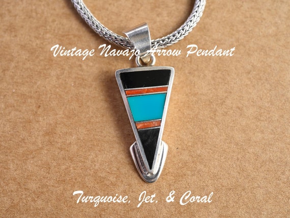 Awesome Vintage Native American Navajo Turquoise Coral Jet Sterling Silver Triangle Earrings Awesome Vintage Native American Navajo Turquoise Coral Jet Sterling Silver Triangle Earrings