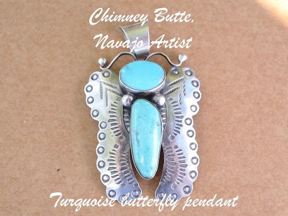 Big and Beautiful Navajo Butterfly Pendant by Chi… - image 1