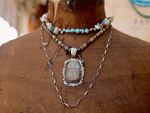 Native American Ornate Turquoise Pendant by Rober… - image 9