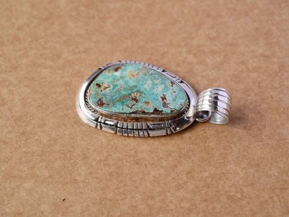 Bold Native American Royston Turquoise Pendant by… - image 5