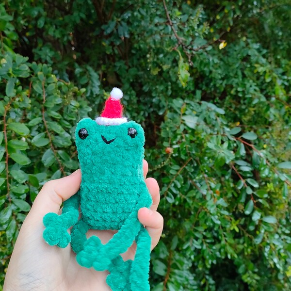 Crochet santa leggy frog handmade