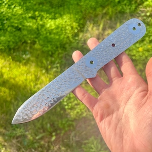 Blankt Damaskusstålsblad, specialkollektion, handgjord knivtillverkning, gåva, blankt blad #321