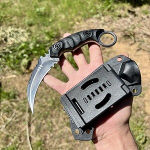 KHU Coltello A Lama Fissa Coltello Da Caccia Coltello Da Sopravvivenza Coltello Bushcraft D2 Acciaio G10 Handle, All'aperto Caccia Campeggio Accessori Utili Regalo Uomo With Kydex Sheath - Foto 11