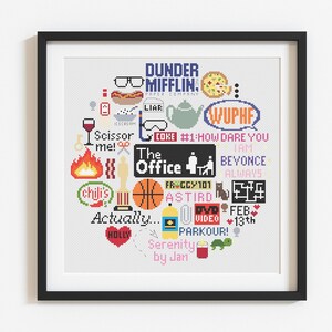 The Office Collage Circle Cross Stitch PDF Pattern