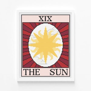 The Sun Tarot Card Cross Stitch PDF Pattern
