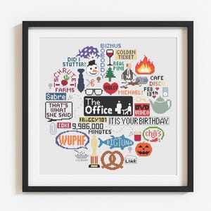 The Office Circle Collage Cross Stitch PDF Pattern