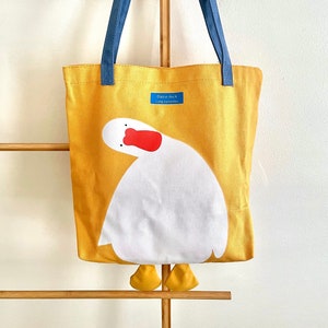 Duck Tote Bag cute funny silly handbag shoulder bag aesthetic gift present animal lover penguin duck lover quack animal lover purse satchel