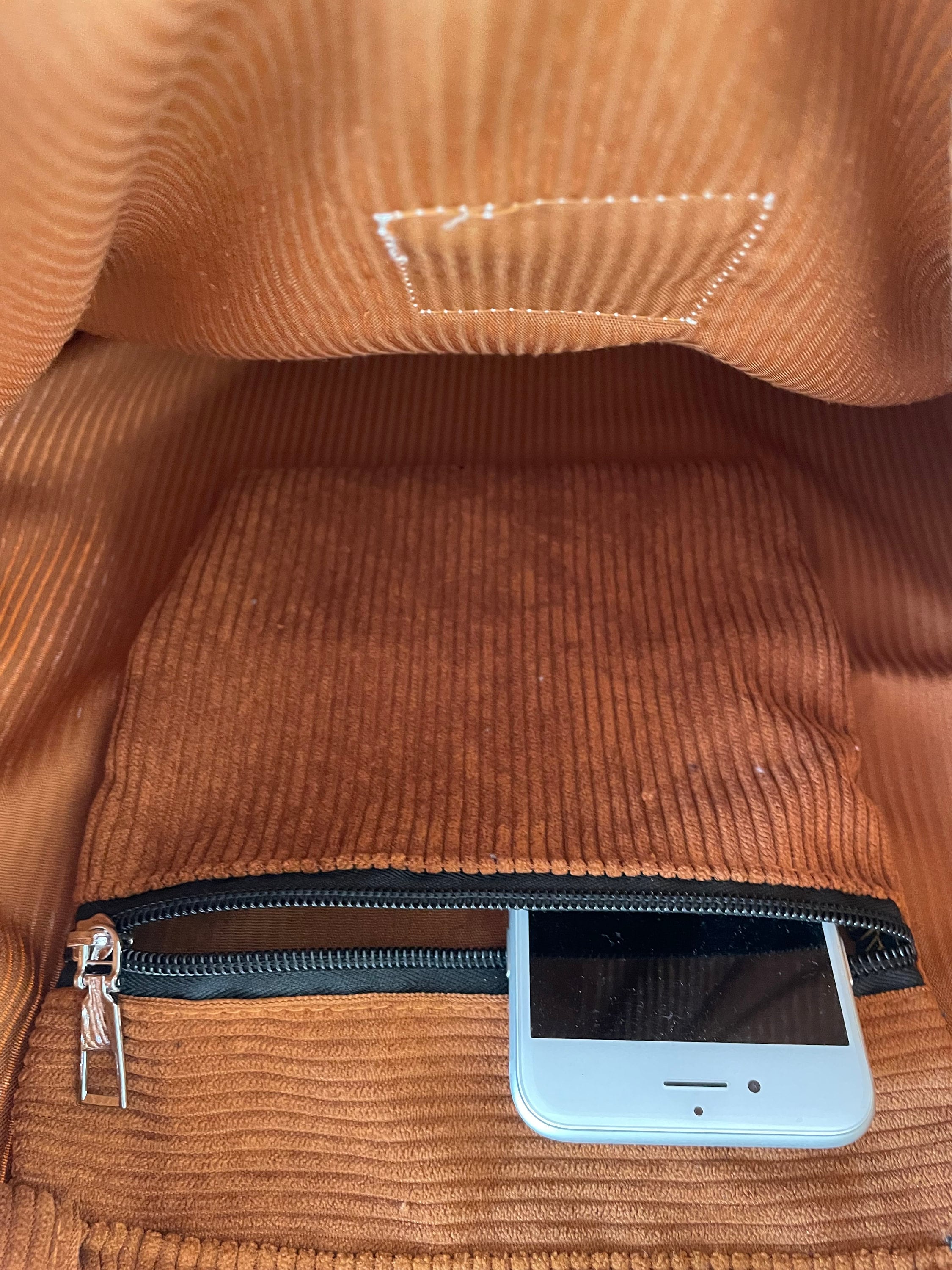 Cute Corduroy Tote Bag Green Brown Mint Black Gift Present
