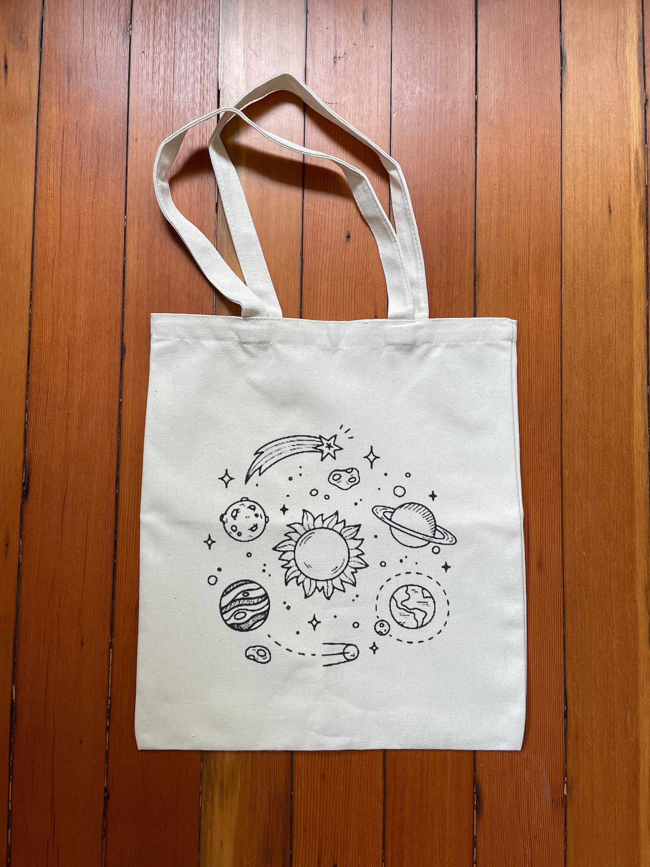Outer Space Tote Bag Solar System Kids Tote Children Present Planets Saturn Earth Neptune Mercury Jupiter Pluto Shirt Tee Shooting Star Etsy
