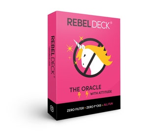 Authentic Rebel Deck-Oracle with ATTITUDE- Modern Cussy Oracle Deck (60 Cards) Original Edition. Funny oracle cards for everyday divination.