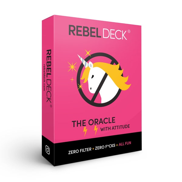 Authentic Rebel Deck-Oracle with ATTITUDE- Modern Cussy Oracle Deck (60 Cards) Original Edition. Funny oracle cards for everyday divination.