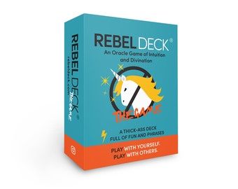 Gra Oracle Rebel Deck – zabawne karty Oracle do intuicji, samopomocy, wróżenia, gry grupowej, darów duchowych i zabawy na przyjęciu (112 kart)
