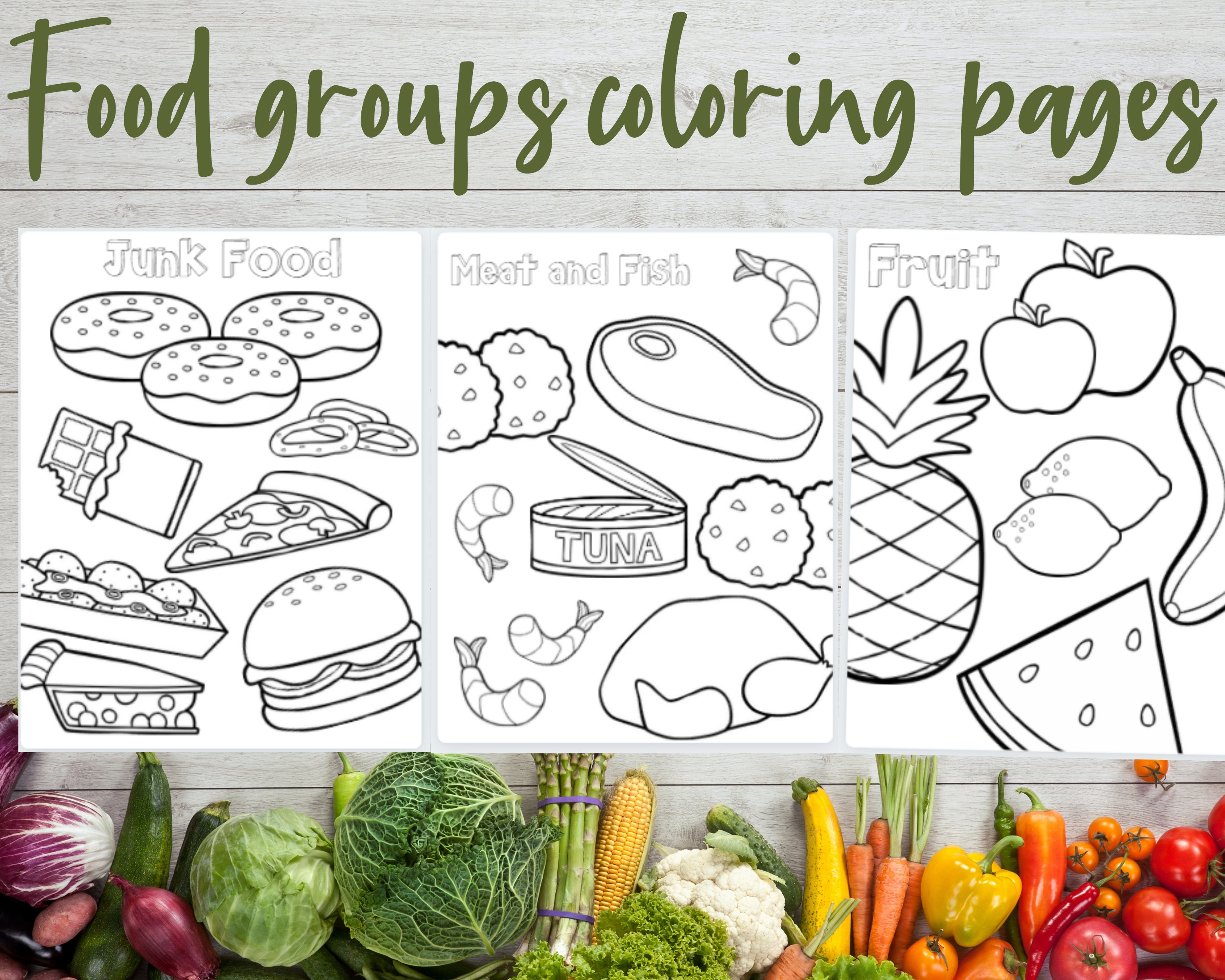 healthy food coloring pages for preschool