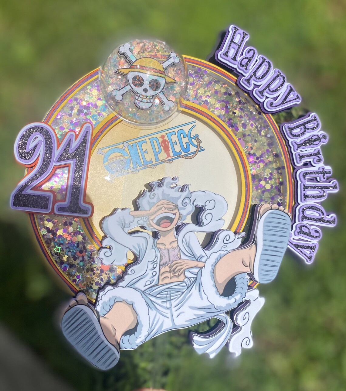 One Piece Cake Topper, Anime Cake Topper, Anime Party, One Piece Gear 5