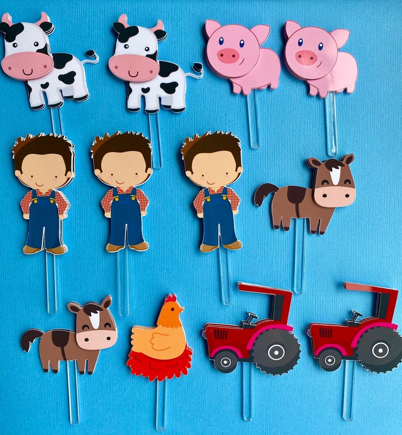 Farm Animals Cupcake Toppers, Animals Cupcakes Topper, Cupcake Toppers