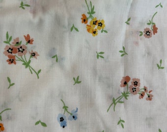 Vintage Floral Sheet Fat Quarter: 18x22 Fabric for Junk Journals