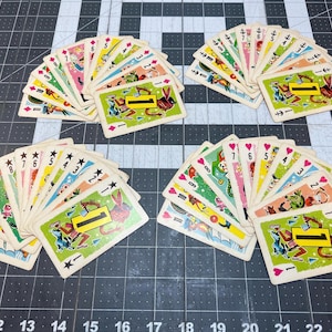 11 naipes vintage Whitman Crazy Eights: elige tu palo de 11 cartas (cartas modificadas, materiales de diario basura, naipes vintage)
