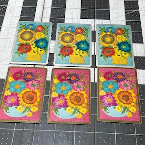 6 Vintage Floral Playing Cards: Altered Ephemera for Junk Journals