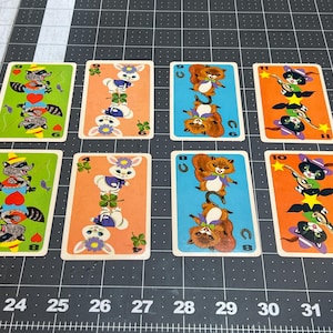 8 vintage Whitman Hearts playing cards- 2 of each pattern/ altered card/ junk journal supplies/vintage playing cards/ephemera- Hearts