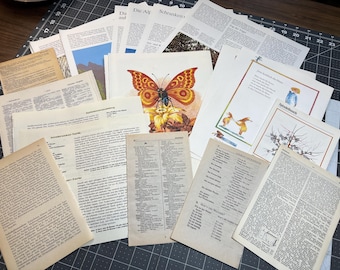 German Book Page Grab Bag: 75+ Vintage Ephemera for Junk Journals