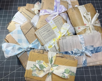 1/4 lb Grab Bag of Vintage Pattern Paper and Directions