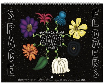 SALE! 2024 SPACE FLOWERS Calendar (us/can)