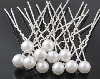 10 hair pins pearl detail wedding bridal accessories pearls bride pin updo prom girls woman