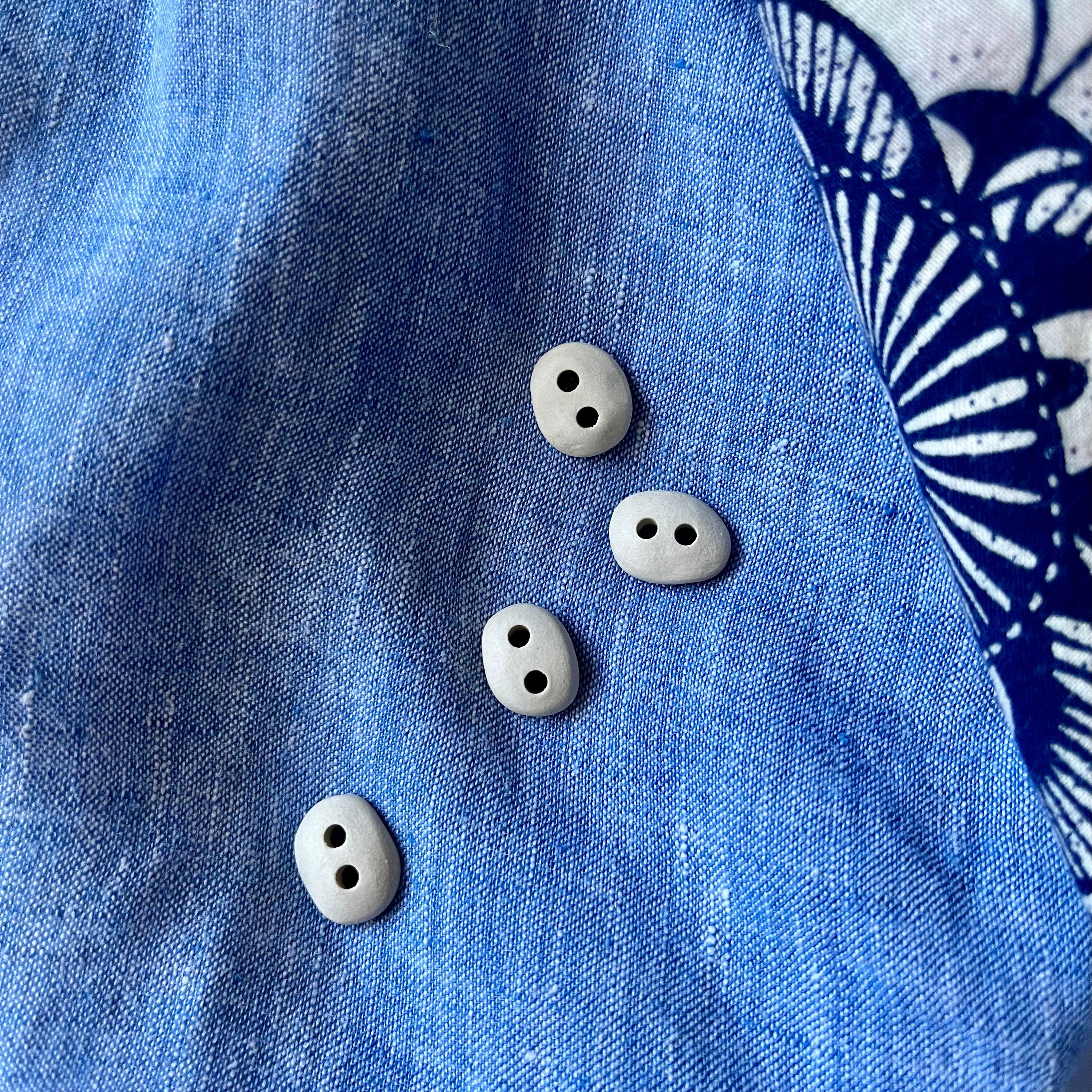 Stoneware Buttons: Handmade Ceramic Two-Hole Buttons (13mm)
