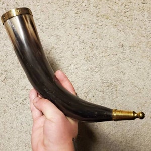 Hand Crafted Viking Drinking Horn Top & Brass Drinking Horn.