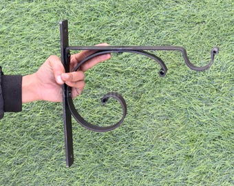 Gancho de pared de hierro grande y resistente • Soporte colgante resistente para plantas./Decoración del hogar vintage.