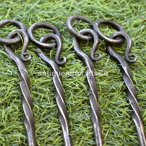 Hand Forged Medieval Viking Hair Pin And Medieval  Eating Spike.
