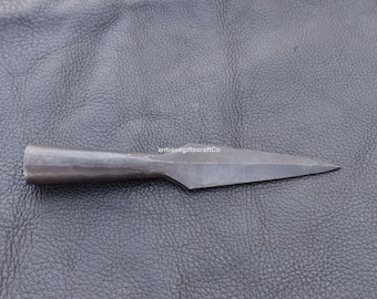 Hand-Forged Iron Viking Spearhead Replica | 8" Decorative Display Piece | Medieval Collectible