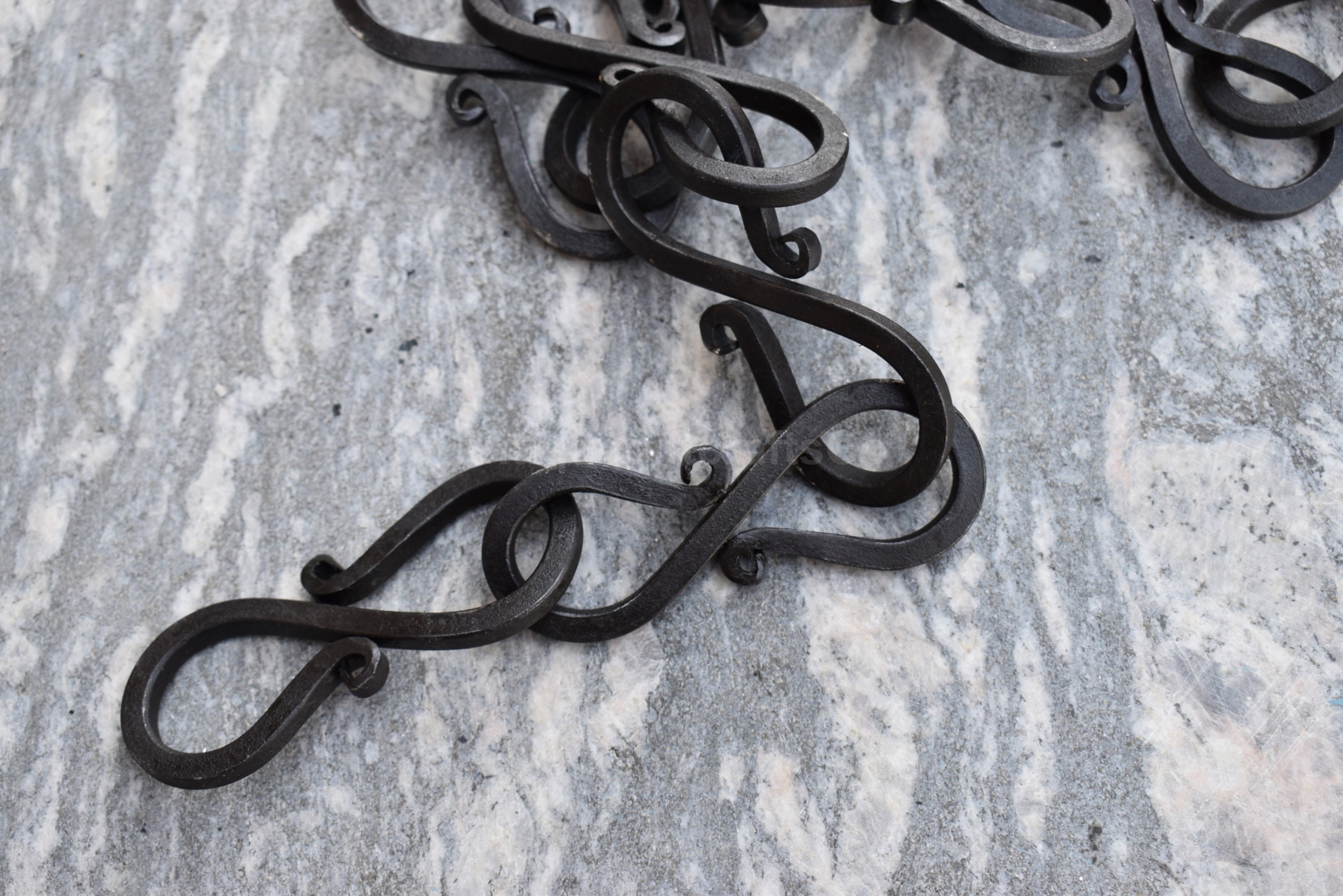 Hand-forged Medieval S Hook Chain. Outdoor Camping, Garden