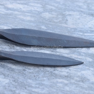 Hand Forged Iron Leaf Design Spearhead Set: Medieval Style