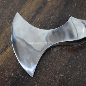 Réplica de cabeza de hacha decorativa de estilo vikingo forjada a mano / Coleccionable de exhibición medieval