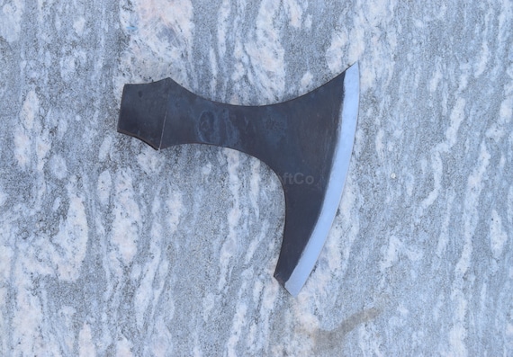 Tête de hache viking médiévale forgée à la main avec pointe arrière - Objet décoratif à collectionner et accessoire de cosplay - France