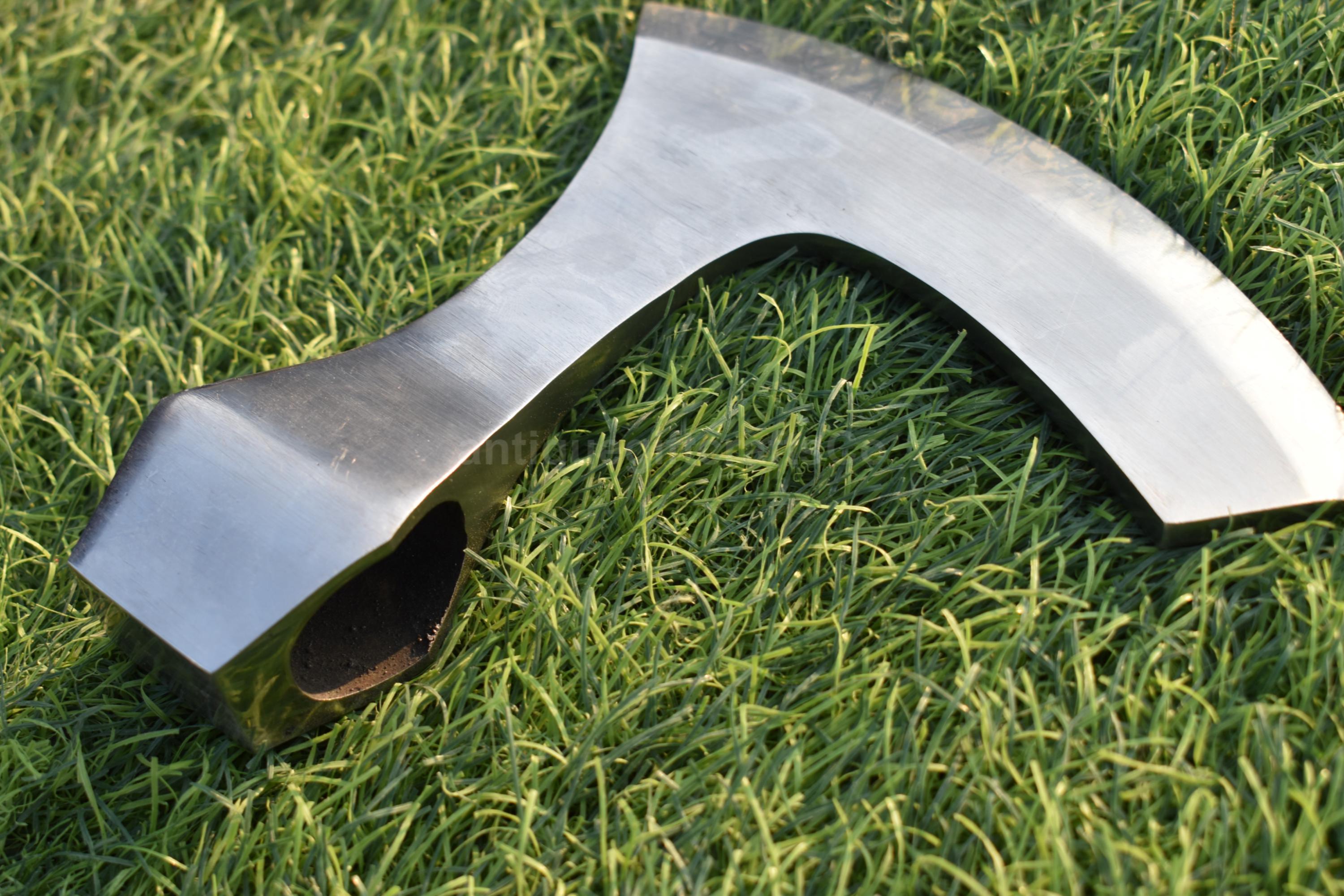 Tête De Hache Viking Médiévale Forgée à La Main - Acier Au Carbone - Prête Au Combat - Reproduction Authentique