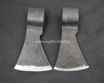 Hand Forged Viking Replica Axe Head – Decorative Collectible / Cosplay Prop – Set of 2