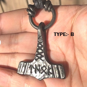 Hand forged Medieval Large Thor&#39;s Hammer Pendant. best gift For Men/Women.