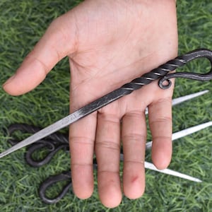 Hand Forged Medieval Viking Eating Twisted  spike. Best Gift for Christmas, New year, Hen party.