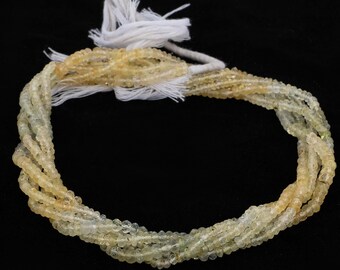 Green Prehnite Faceted Rondelle Beads, 13 Inch Strand (4-4.5mm)