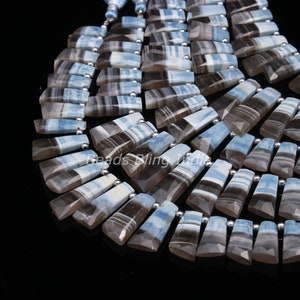 Contas de formato extravagante de fatia de opala de pedregulho natural, 9X22 mm, Briolette facetada de opala de pedregulho azul, contas em forma de lápis de opala de 8 polegadas, fabricação de joias