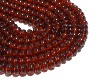 AAA+ Quality Natural Hessonite Garnet Smooth Rondelle Beads, Orange Hessonite Garnet Gemstone Beads for Necklace & Bracelet Making Craft