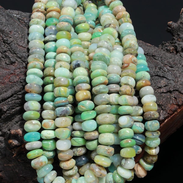 Rare 100% Natural Peruvian Opal Smooth Rondelle Shape Beads, 11-12.5 mm Peruvian Gemstone Beads, AAA Quality 16" Opal Beads Strand Jewelry