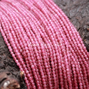 AAA Pink Turmalin Micro facettierte runde Perlen, 2 mm Edelstein Perlen