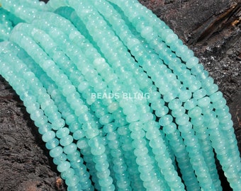 Cuentas redondas lisas de calcedonia natural, cuentas de piedras preciosas de 8 mm