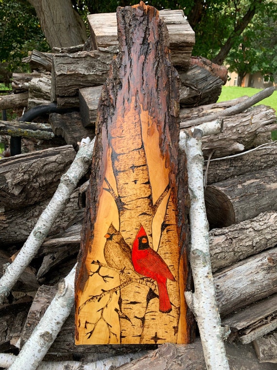 Pair of Cardinals Wood Burning Etsy